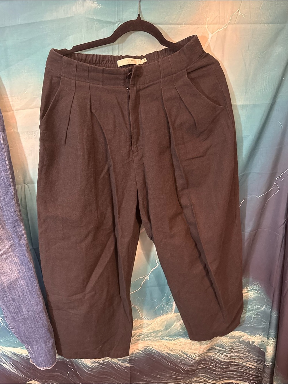 Pleated Wide-Leg Pants in Black